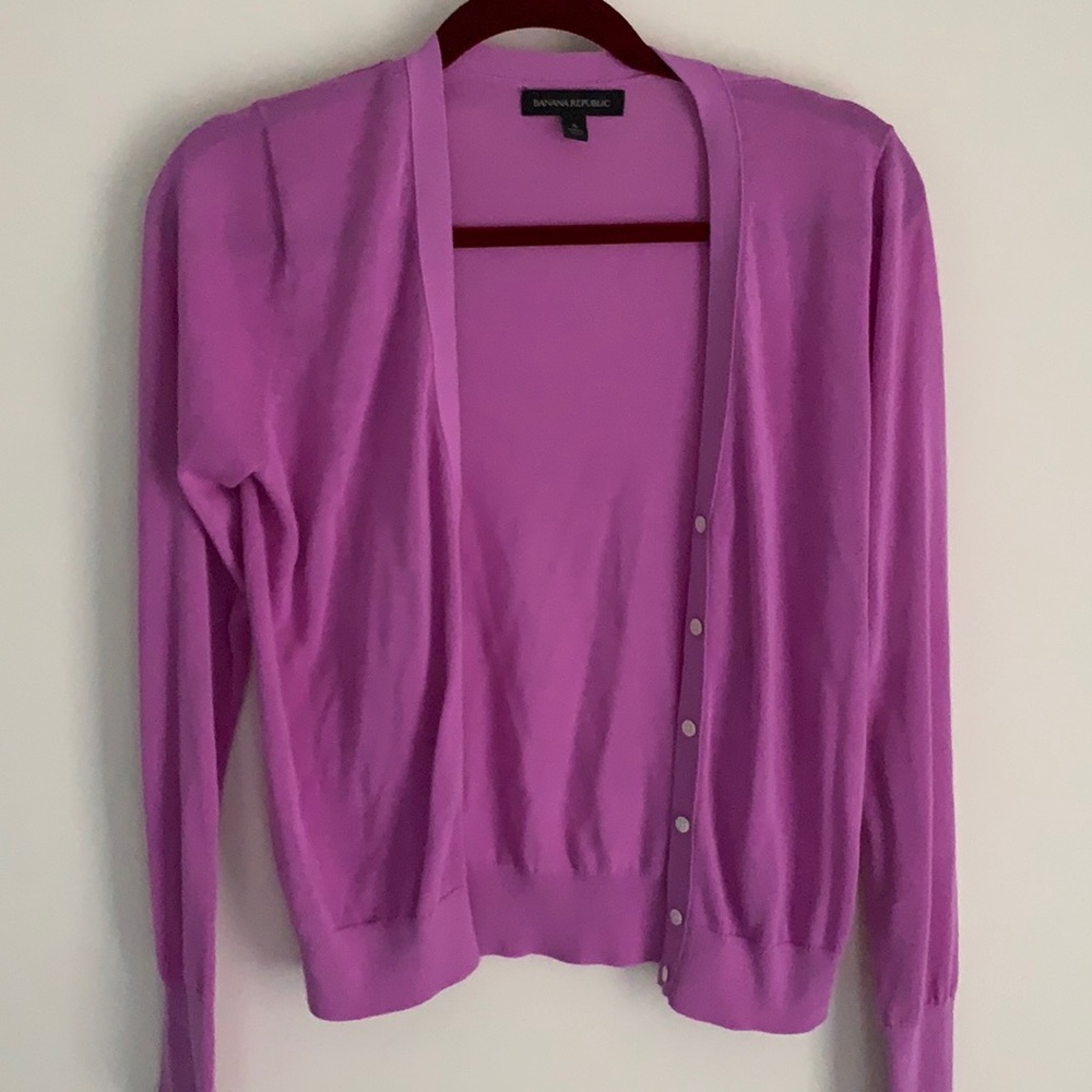 BR purple cardigan